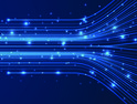 blue lines pointing left and forming an arrow